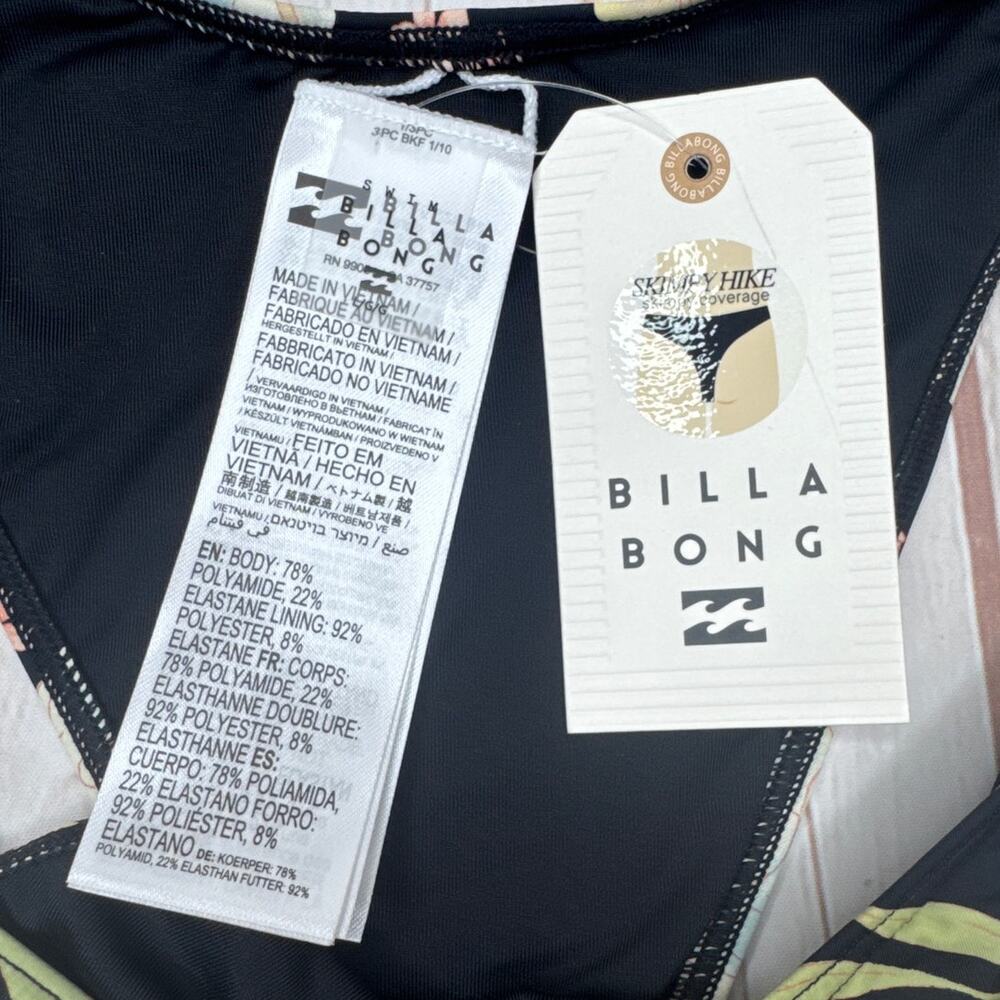 NWT Billabong Lost Cove Skimpy Hike Bikini Black Floral Bottoms Women’s Size L - Picture 4 of 7